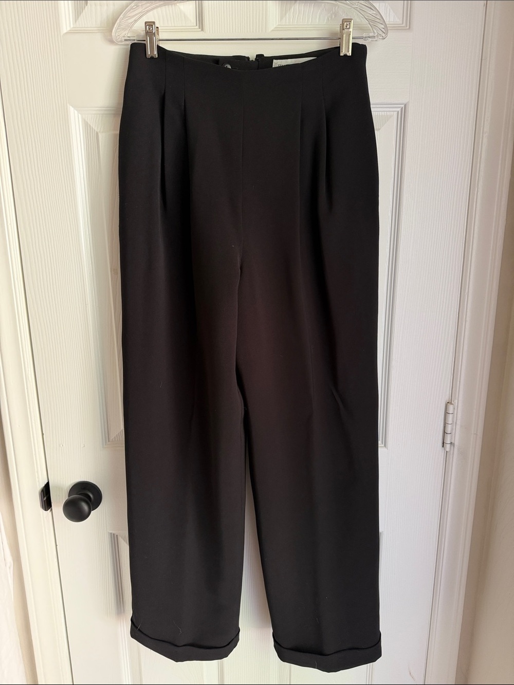 Worth Black High-Rise Wide-Leg Trousers